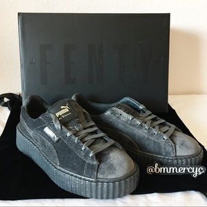 New Puma Fenty by Rihanna gray velvet creeper